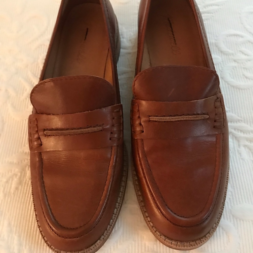 SOLD Madewell Penny Loafers- Cognac